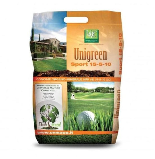 Ingrasamant organo-mineral pentru gazon Unigreen Sport 15-5-10 (25 kg), Unmaco