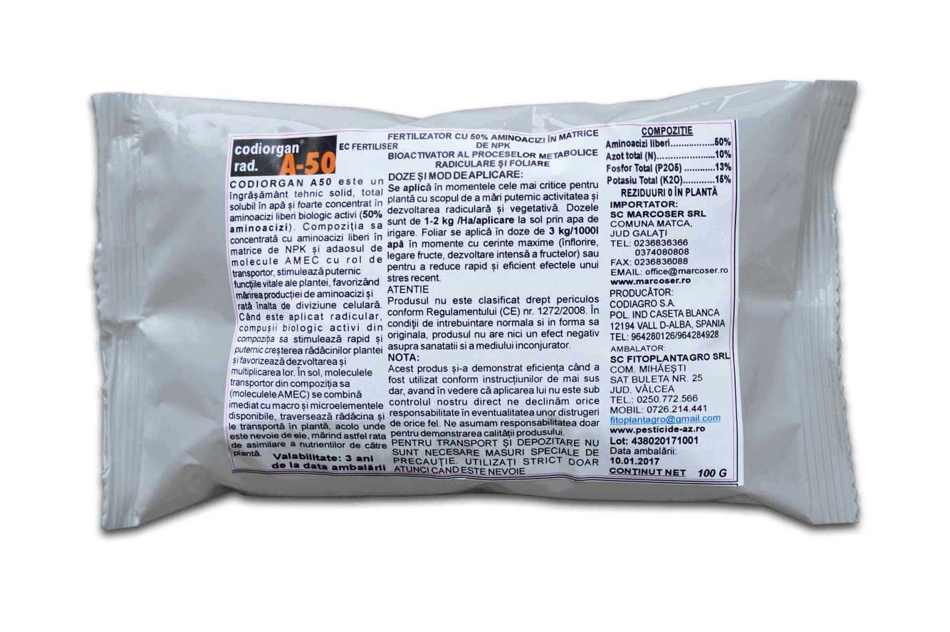 Ingrasamant radicular Codiorgan-A50, Codiagro