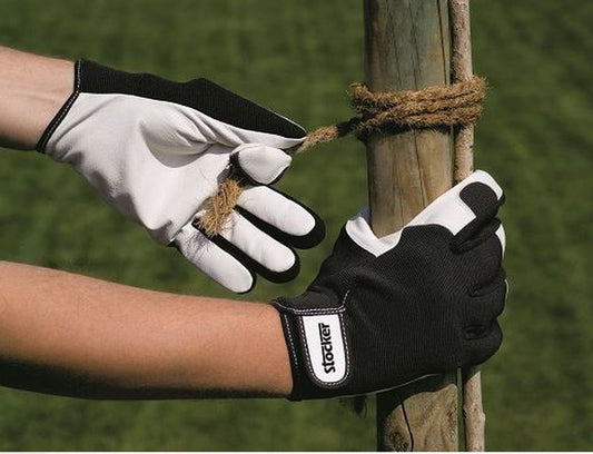 Manusi de lucru piele naturala negru, Stocker