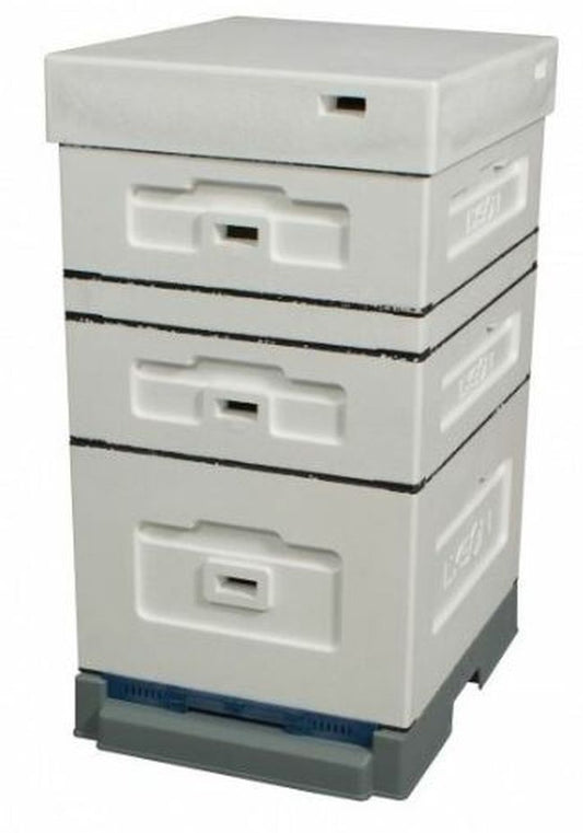 Stup din polistiren Lyson cu fund antivarroa si magazii 1/2 de 14,5 cm, Apis