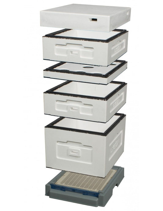 Stup din polistiren Lyson cu fund antivarroua si magazii 1/2 de 16 cm, Apis