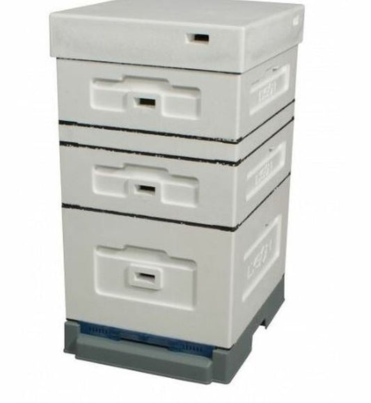 Stup din polistiren Lyson cu fund antivarroua si magazii 1/2 de 16 cm, Apis