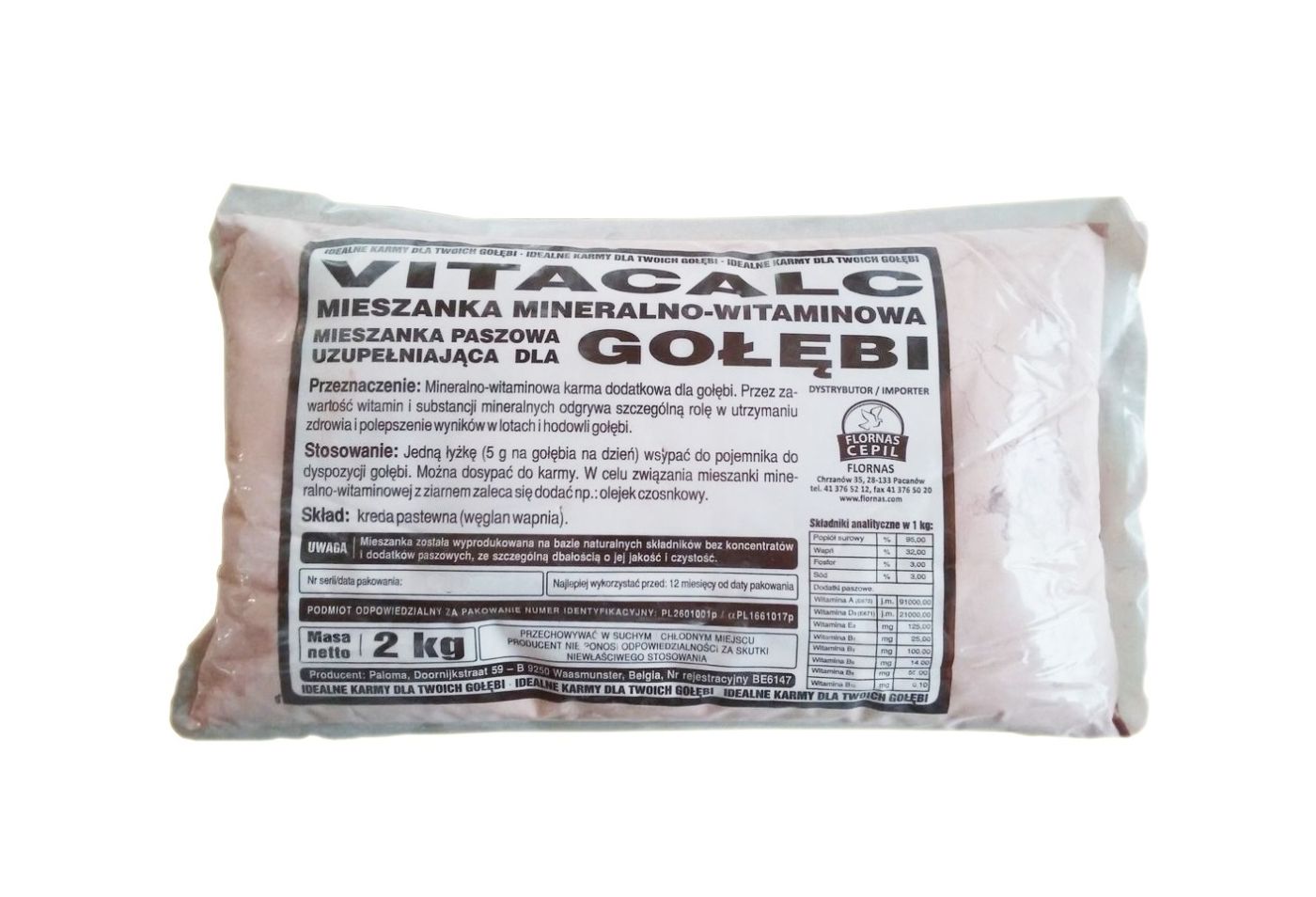 Supliment mineral pentru porumbei Vitacalc (2 kg), Flornas