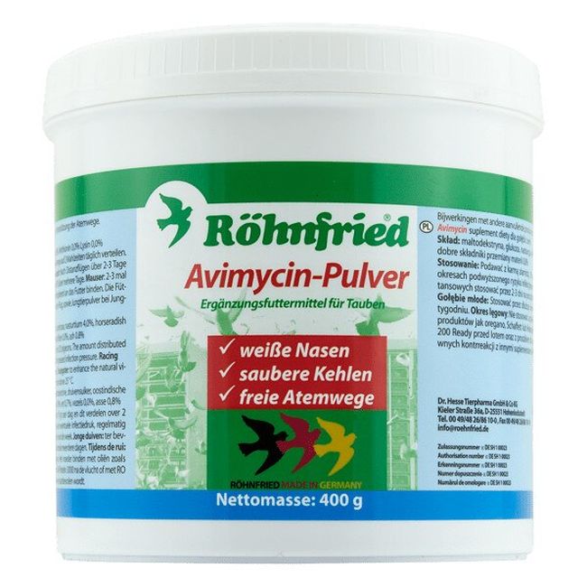 Supliment nutritiv pentru sistemul respirator al porumbeilor Avimycin (400 ml), Rohnfried