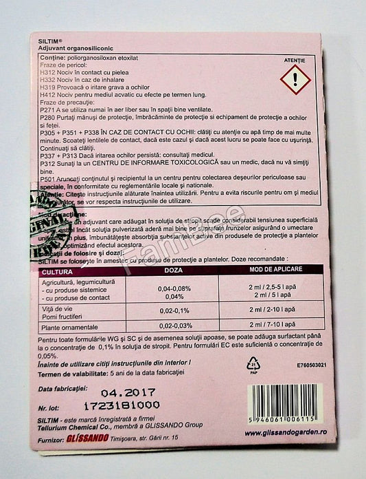 Surfactant Siltim (2 ml), Tellurium Chemical