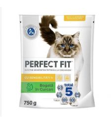 Hrana uscata pentru pisici adulte Sensitive - curcan (750 g), Perfect Fit 